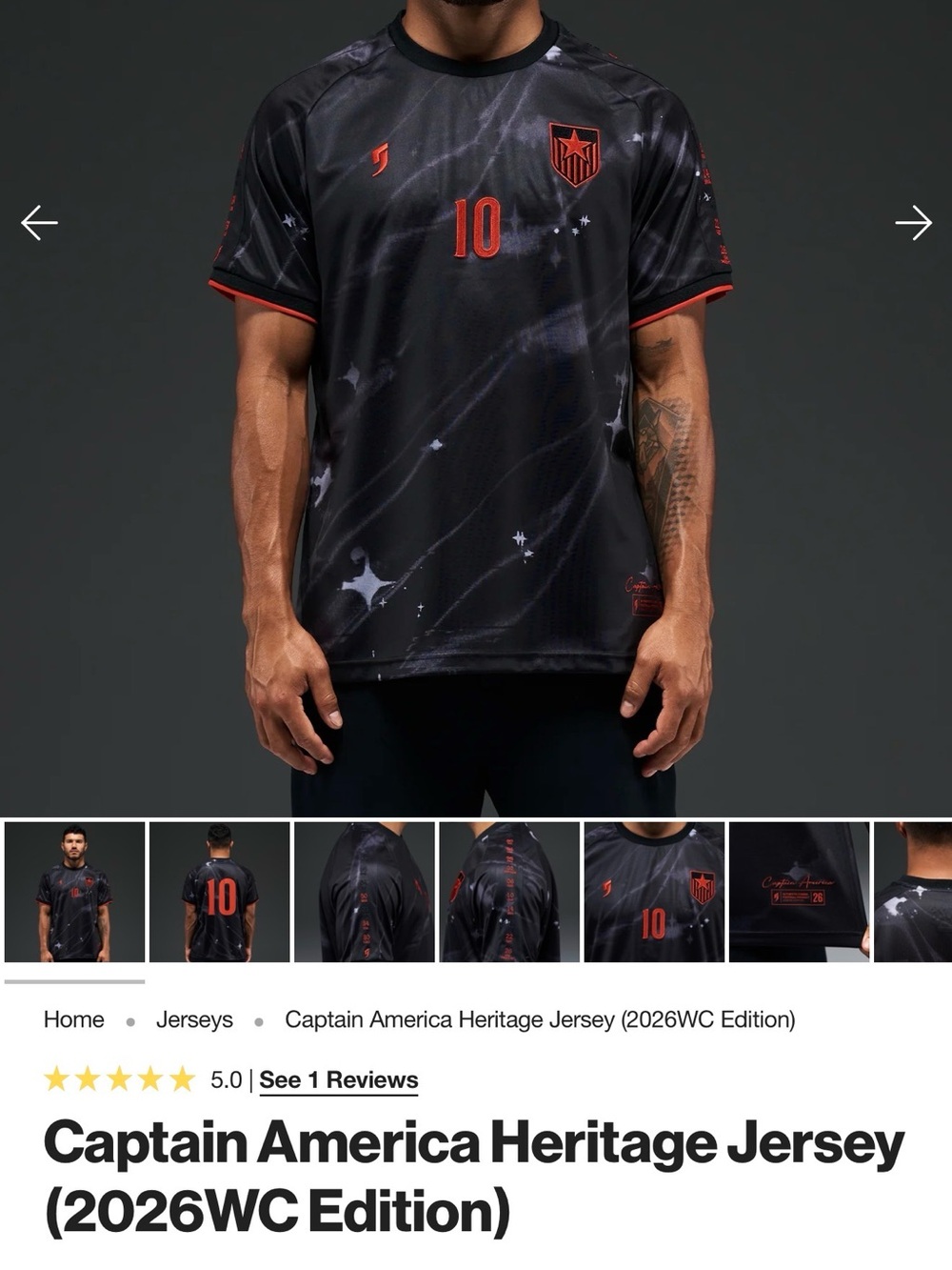 Comma Football - “Captain America” Christian Pulisic Jersey - L